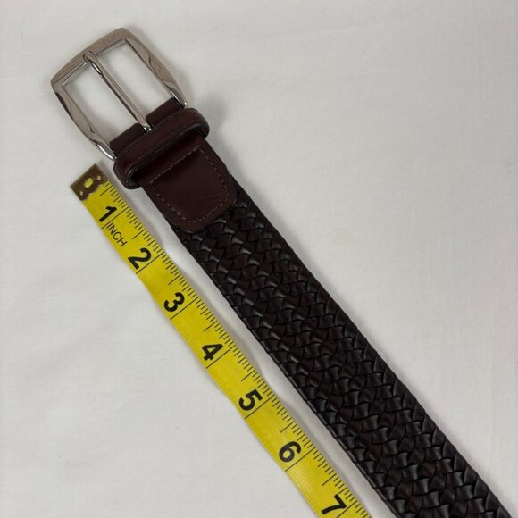 TORINO Men's Belt Size 34 Brown Woven Braided Leather Made USA - Picture 8 of 10